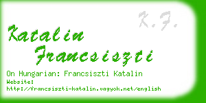 katalin francsiszti business card